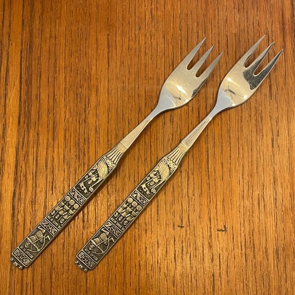 Vintage Hardanger KONGE TINN Pewter Norway Viking Smart Choice Flatware - Forks - Picture 2 of 5